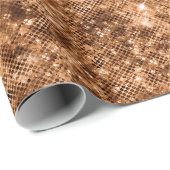 Goud Brons Confetti Glitter Cadeaupapier (Rol Hoek)