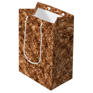 Goud Brons Confetti Glitter Medium Cadeauzakje