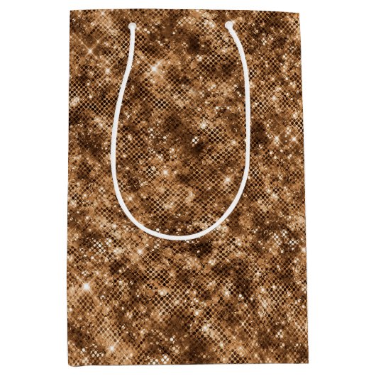 Goud Brons Confetti Glitter Medium Cadeauzakje (Voorkant)