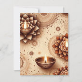 Goud & Brons Diwali Scrapbook Papier Printable Kaart (Voorkant)