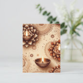 Goud & Brons Diwali Scrapbook Papier Printable Kaart (Staand voorkant)