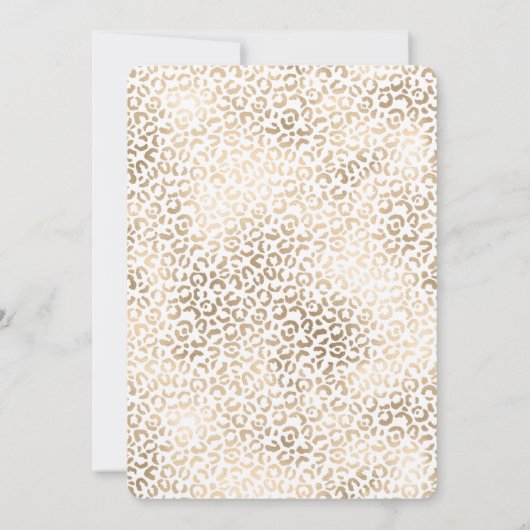 Goud Brons Leopard Print Baby shower Kaart (Achterkant)