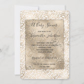 Goud Brons Leopard Print Baby shower Kaart (Voorkant)