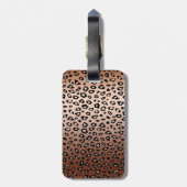 Goud Brons Luipaard Print Ombre Monogram Bagagelabel (Achterkant verticaal)