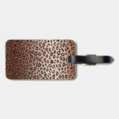 Goud Brons Luipaard Print Ombre Monogram Bagagelabel (Achterkant horizontaal)