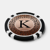 Goud Brons Luipaard Print Ombre monogram Pokerchips (Enkel)