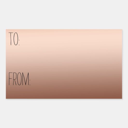 Goud Brons Ombre Cadeau Label (Voorkant)
