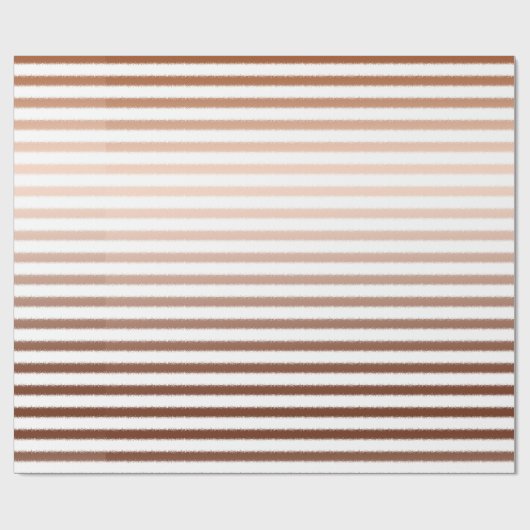 Goud Brons Ombre Strepen Bruiloft Cadeaupapier (Vlak)