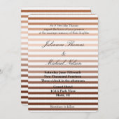 Goud Brons Ombre Strepen Bruiloft Kaart (Voorkant / Achterkant)