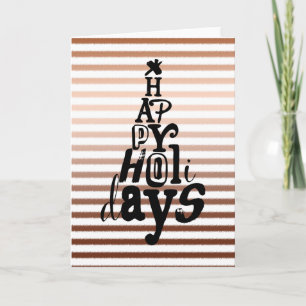 Goud Brons Ombre Strepen Kerstmis Feestdagen Kaart