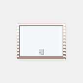 Goud Brons Ombre Strepen monogram Post-it® Notes (Voorkant)