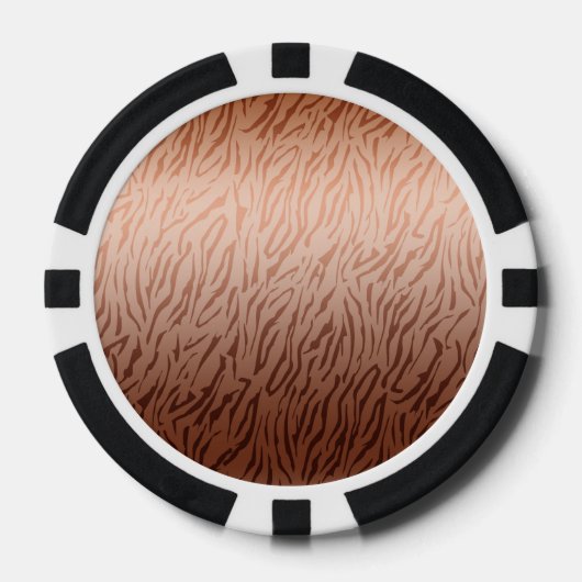 Goud Brons Ombre Tijgerprint Pokerchips (Voorkant)