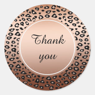 Goud Brons Zwart Leopard Print Ombre dank u Ronde Sticker