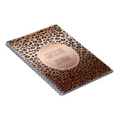 Goud Brons Zwart Luipaard Print Ombre Dankbaarheid Notitieboek (Rechterzijde)