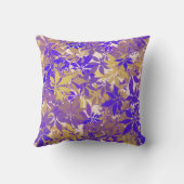 Goud, Bronze en Blauwe kastanjebladeren Kussen (Achterkant)