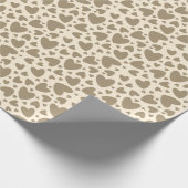 Goud Bronze Love Hearts On Cream Gift Cadeaupapier (Hoek)