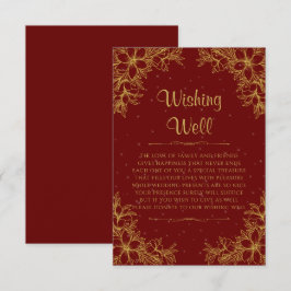 Goud  Bruiloft Wishing Well Informatiekaartje
