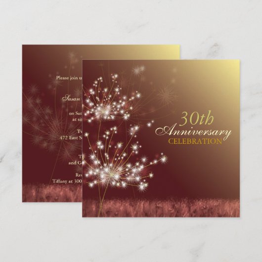 Goud & Bruin 30ste herfst huwelijksjubileumfeest Kaart (Voorkant / Achterkant)