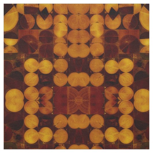 Goud & Bruin Abstract cirkelenstof Stof (Swatch)