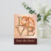 Goud/bruin kleed, trouwerijbanden of design aankondigingskaart (Staand voorkant)