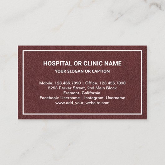 Goud Bruin Lederen Tand Tandheelkundige kliniek Ta Visitekaartje (Achterkant)