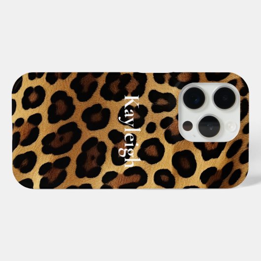 Goud Bruin Leopard Dierenprint Case-Mate iPhone Case (Achterkant (horizontaal))
