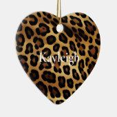 Goud Bruin Leopard Dierenprint Keramisch Ornament (Rechts)