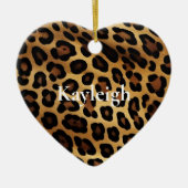 Goud Bruin Leopard Dierenprint Keramisch Ornament (Voorkant)
