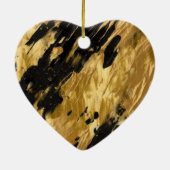 Goud Bruin Leopard Dierenprint Keramisch Ornament (Achterkant)