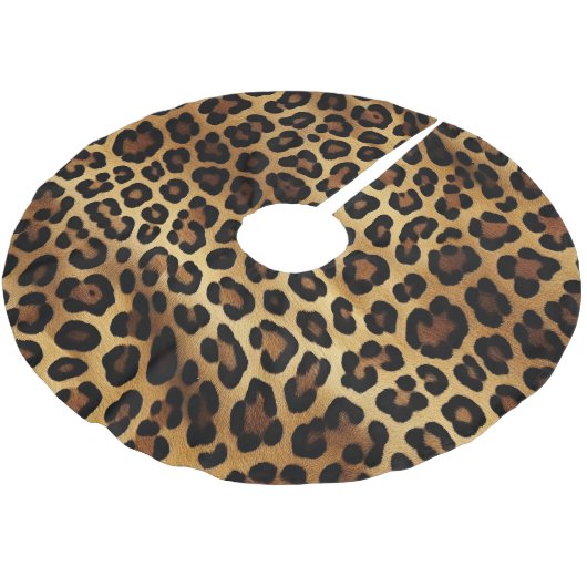 Goud Bruin Leopard Dierenprint Kerstboom Rok (Gekanteld)