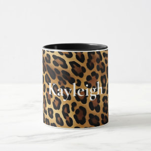 Goud Bruin Leopard Dierenprint Mok