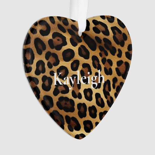 Goud Bruin Leopard Dierenprint Ornament (voorkant)