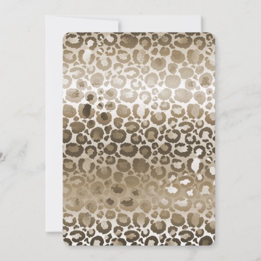 Goud Bruin Luipaard Dierenprint Verjaardag Kaart (Achterkant)
