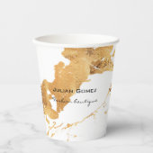 Goud bruin marmer wit papieren bekers (Voorkant)