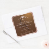 Goud Bruin Productlabel Rosegoud Frame Monogram Vierkante Sticker (Envelop)