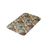 Goud Bruin Turquoise Cacao Botanisch Patroon Badmat (Gekanteld)