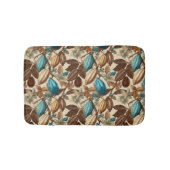 Goud Bruin Turquoise Cacao Botanisch Patroon Badmat (Voorkant)