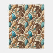 Goud Bruin Turquoise Cacao Patroon Fleece Deken (Voorkant)