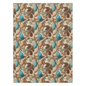 Goud Bruin Turquoise Cacao Patroon Tafelkleed (Voorkant)