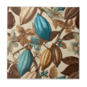 Goud Bruin Turquoise Cacao Patroon Tegeltje (Voorkant)