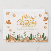 Goud Bruin Vrolijk Kerstthema Kaart (Voorkant)