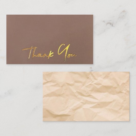 Goud Bruine Dankjescards Visitekaartje (Voorkant / Achterkant)