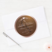Goud Bruine Productlabel Rosegoud Frame Monogram Ronde Sticker (Envelop)