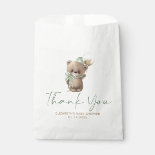 Goud Bruine Salie Groene Teddybeer Baby Shower Bedankzakje