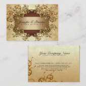 Goud & bruine tinten  Elegante wervelingen 2 Visitekaartje (Voorkant / Achterkant)