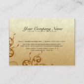 Goud & bruine tinten  Elegante wervelingen 2 Visitekaartje (Achterkant)