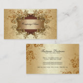 Goud & bruine tinten Elegante wervelingen Visitekaartje (Voorkant / Achterkant)