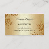 Goud & bruine tinten Elegante wervelingen Visitekaartje (Achterkant)