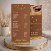 Goud & Bruine Wimpertechnicus Prijslijst | Luxe Sc
