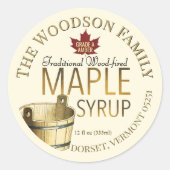 Goud Bucket met houten mantel Ronde Sticker (Voorkant)